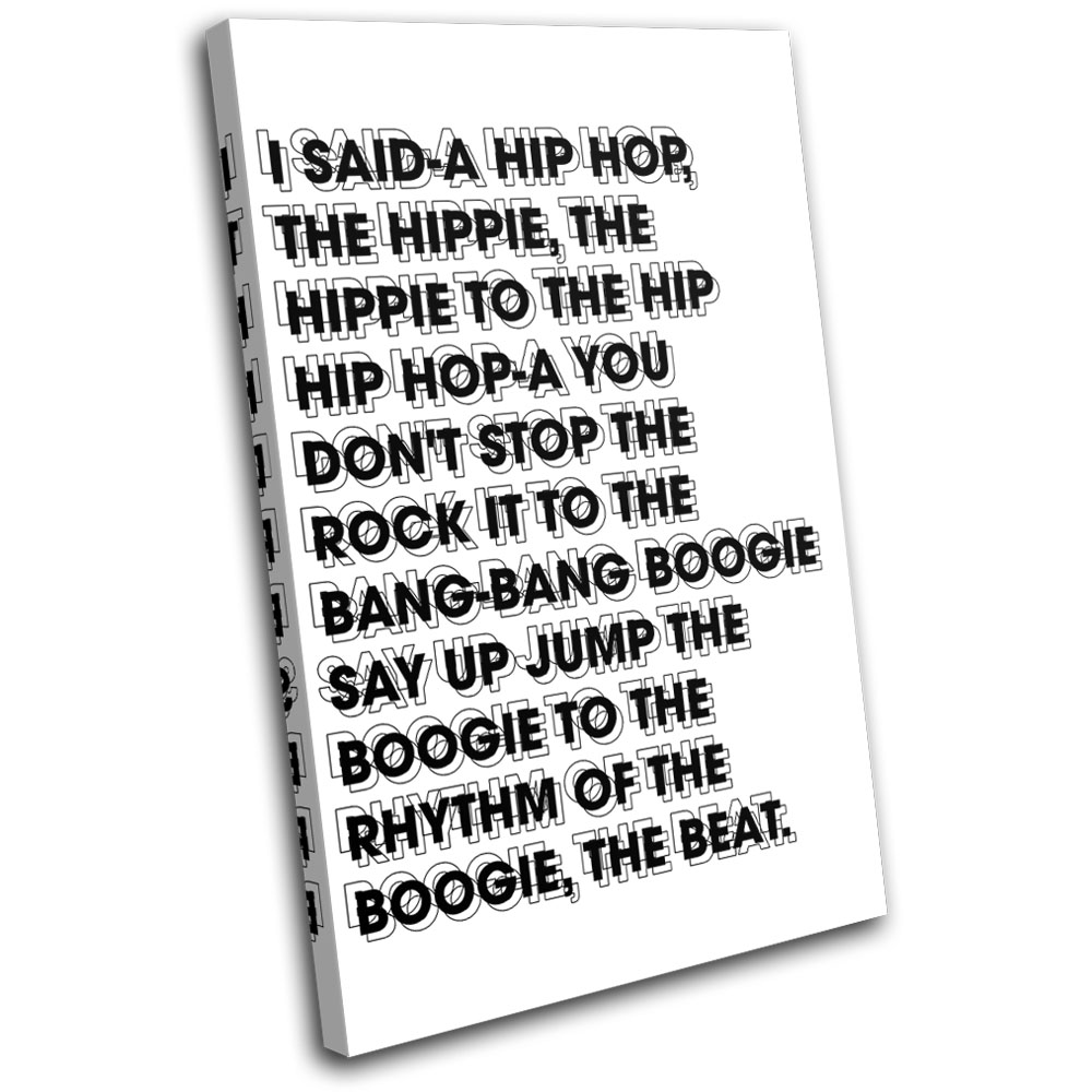 Classic Hip Hop Rap Lyrics Typography SINGLE CANVAS WALL ART