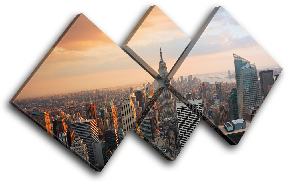 New York Skyline Usa City Multi Canvas Wall Art Picture Print Va Ebay