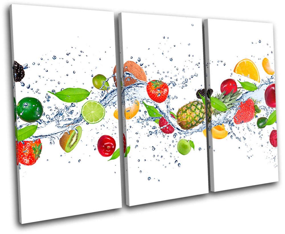 Fruit Kitchen Splash  CANVAS WALL ART TREBLE Print Picture
