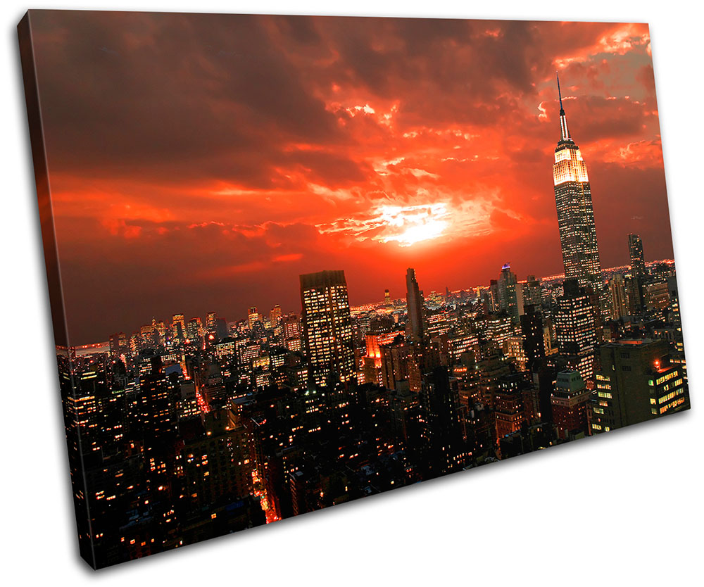New York NYC Skyline City SINGLE CANVAS WALL ART Picture Print VA eBay
