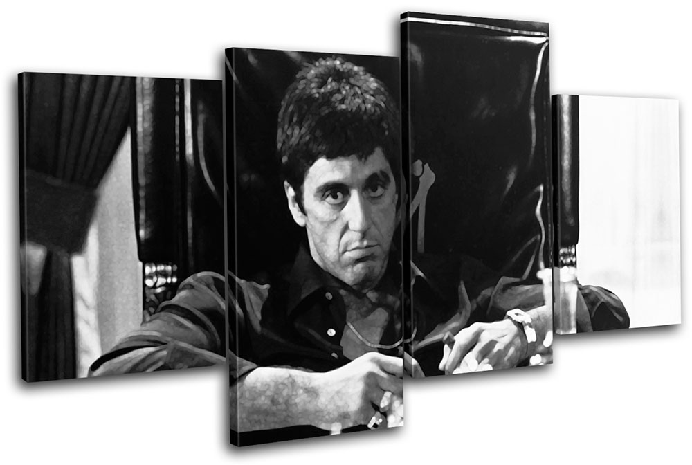 Scarface Al Pacino Movie Greats TREBLE CANVAS WALL ART Picture Print VA 