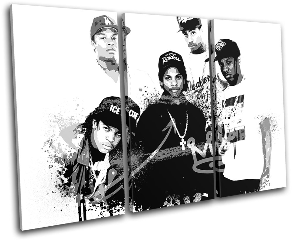 Nwa Hip Hop Rap Graffiti Urban Treble Canvas Wall Art Picture Print Ebay