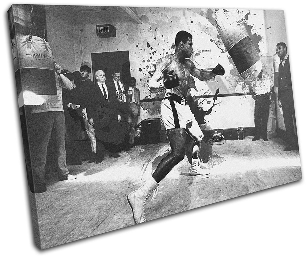 Poster Mural Muhammad Ali - Impression Sur Toile Grunge Sport - Style Moderne Rouge