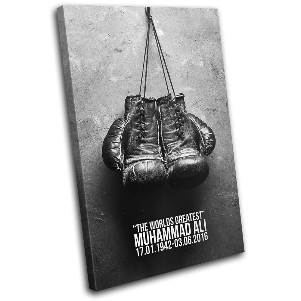 Muhammad Ali Boxing Gloves Gym Sports SINGLE CANVAS WALL ART Picture