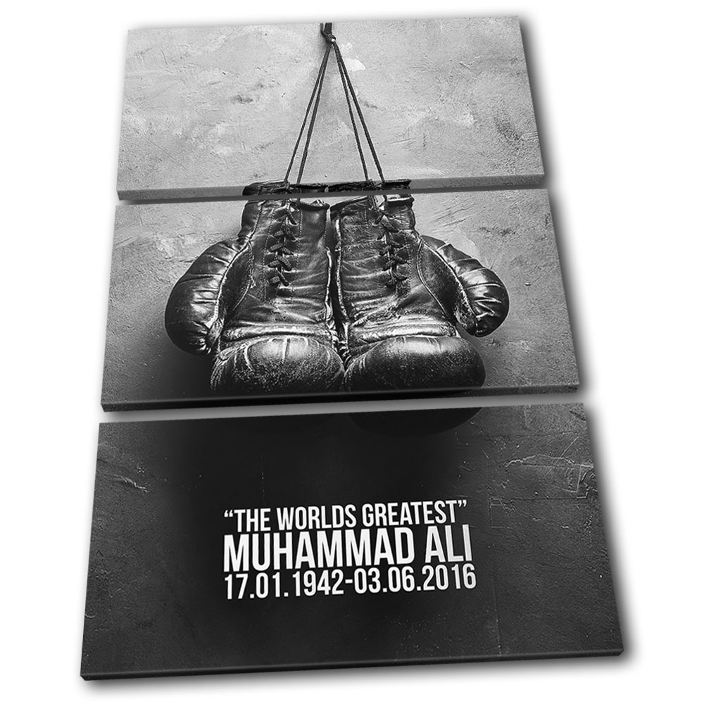 Muhammad Ali Boxing Gloves Gym Sports TREBLE CANVAS WALL ART Picture