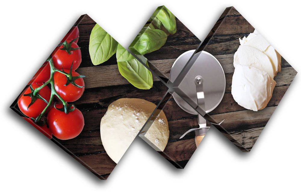 Food Pizza Italian Food Kitchen Multi Canvas Wall Art Picture