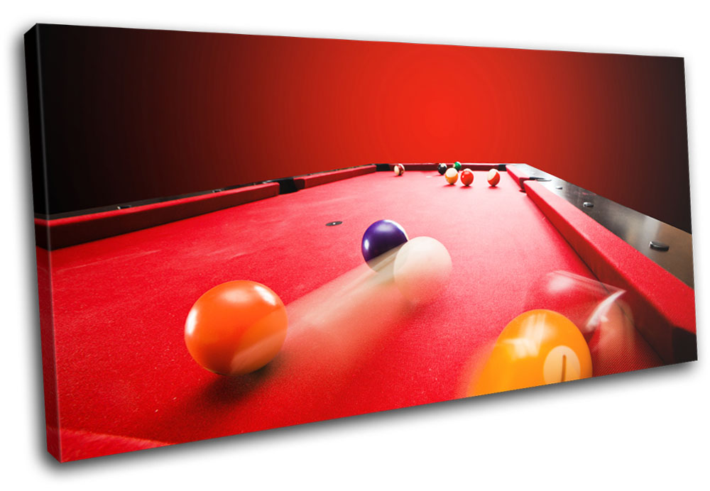 Details About Red Pool Table Games Room Man Cave Sports Single Canvas Wall Art Picture Print