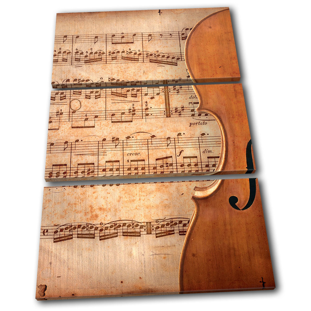 Violin INSTRUMENTS Sheet Music Musical TREBLE Leinwand ...