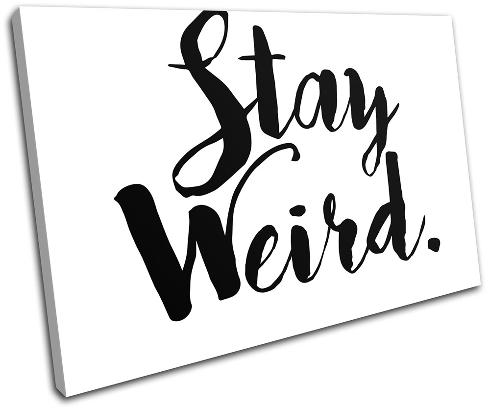 Motivational Quote Stay Weird Typography Single Canvas Wall Art Picture Print Ebay
