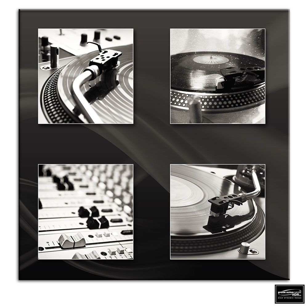 DJ Club Vinyl Decks Turn Tables BOX FRAMED CANVAS ART Picture HDR 280gsm